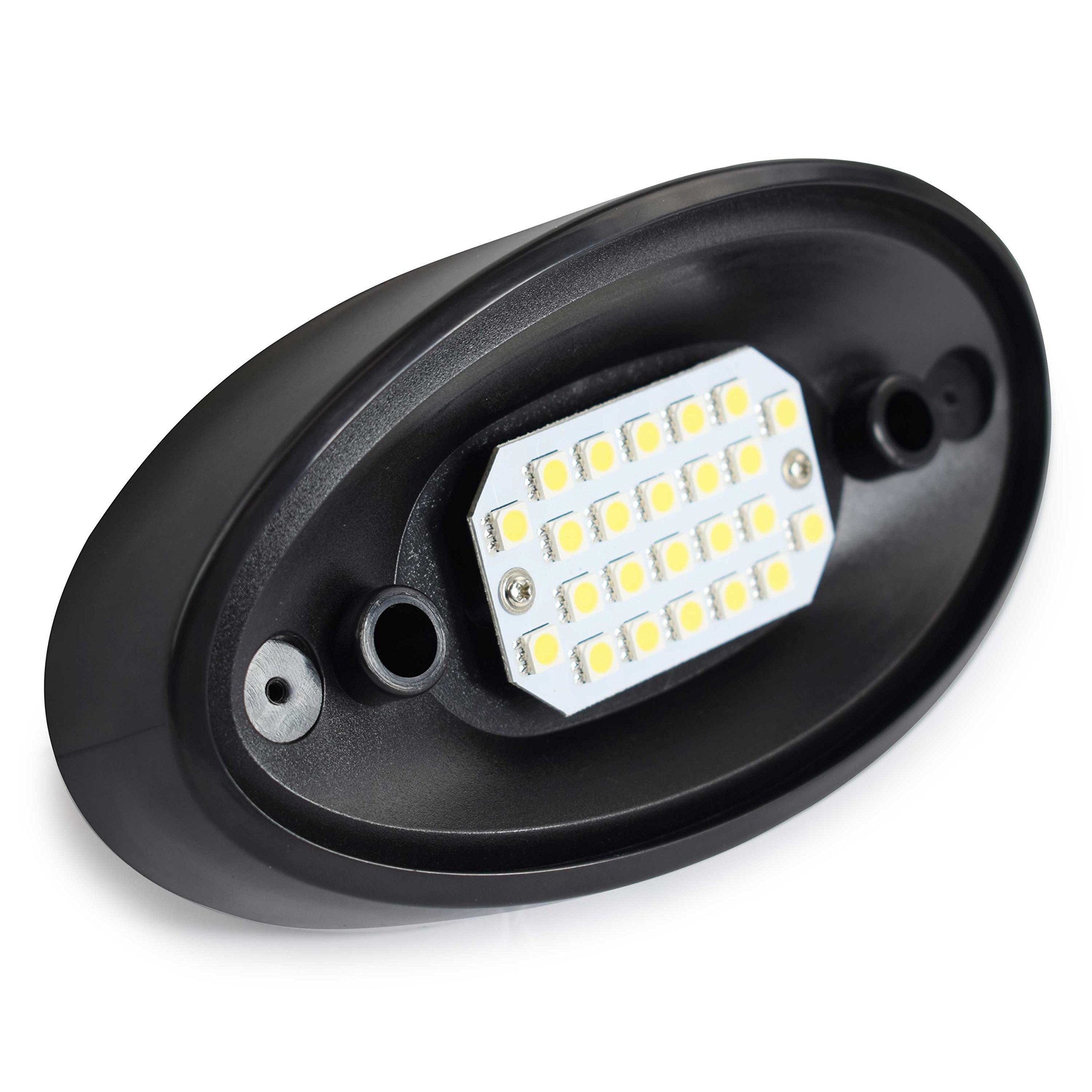 LED RV Exterior Porch Utility Light Oval 12v 300 Lumen Lighting Fixture Replacement Lighting for RVs, Trailers, Campers, 5th Wheels. Black Base,Clear and Amber Lens, No Switch(Black No Switch, 1-Pack) - Image 3