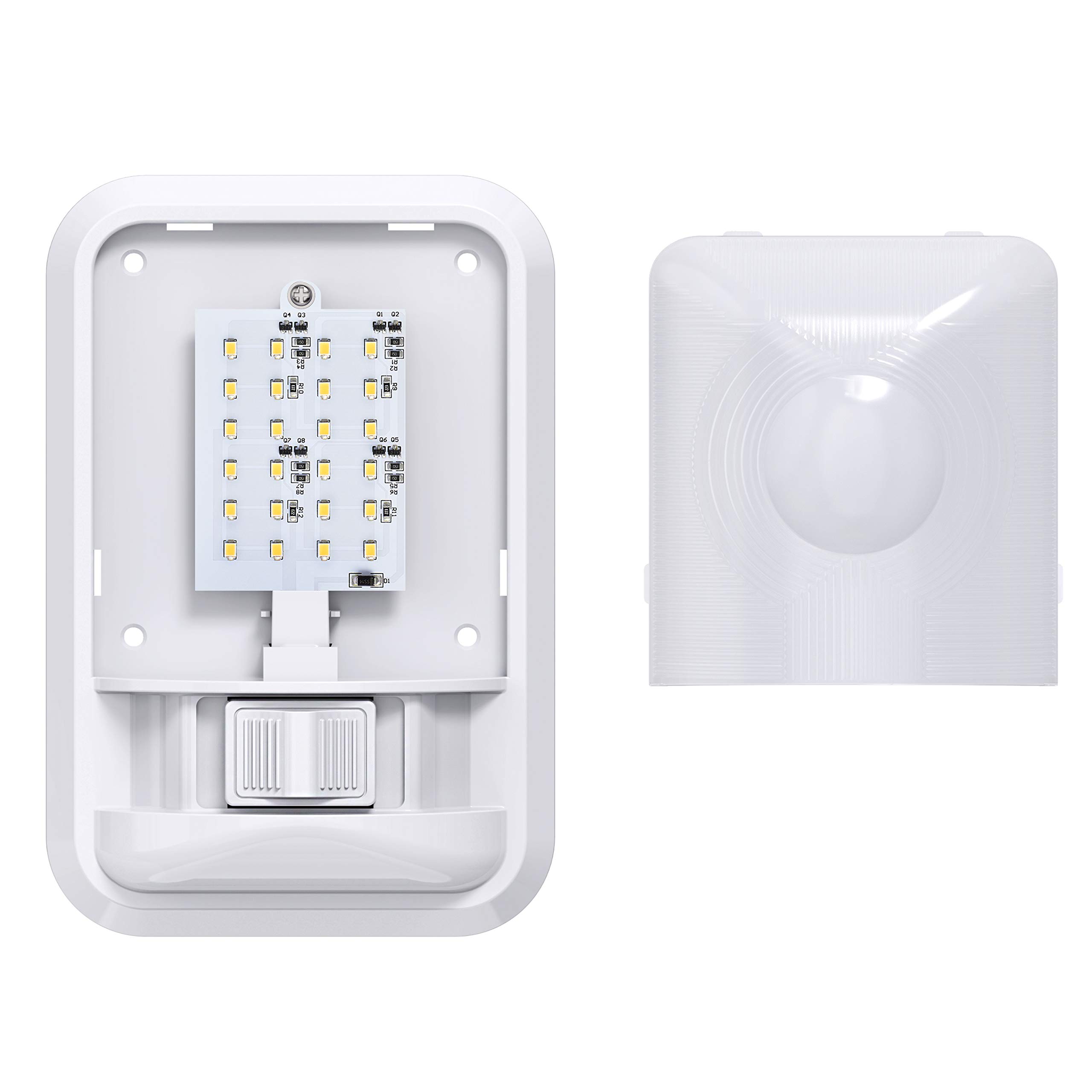 Leisure LED 2 Pack 12V RV Ceiling Dome Light RV Interior Lighting Frosted Lens for Trailer Camper with Switch, Single Dome 300LM (Frosted Lens Natural White 4000-4500K, 2-Pack) - Image 9