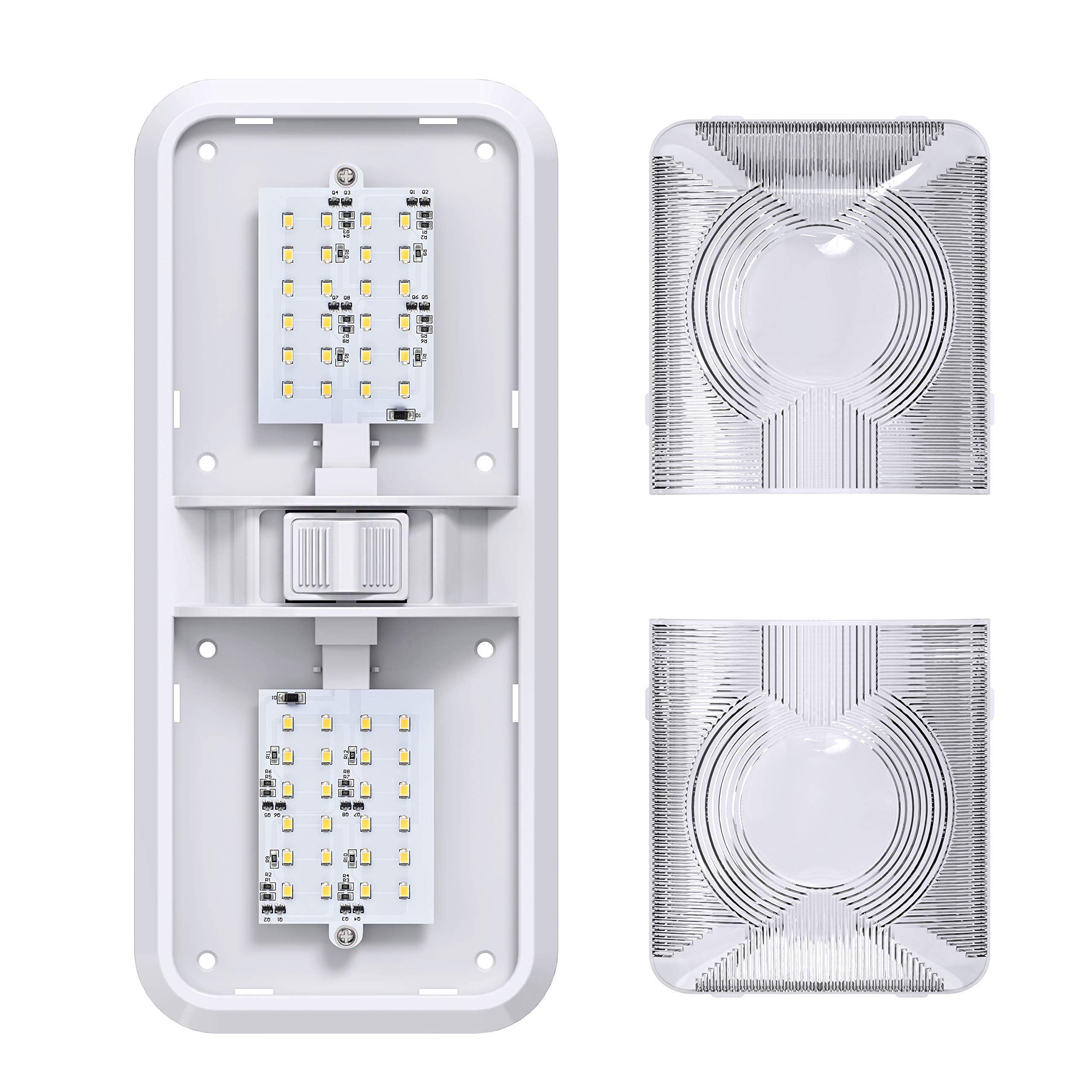Leisure LED 2 Pack RV LED Ceiling Double Dome Light Fixture with ON/Off Switch Interior Lighting for Car/RV/Trailer/Camper/Boat DC 11-18V Natural White (Natural White 4000-4500K, 2-Pack) - Image 8