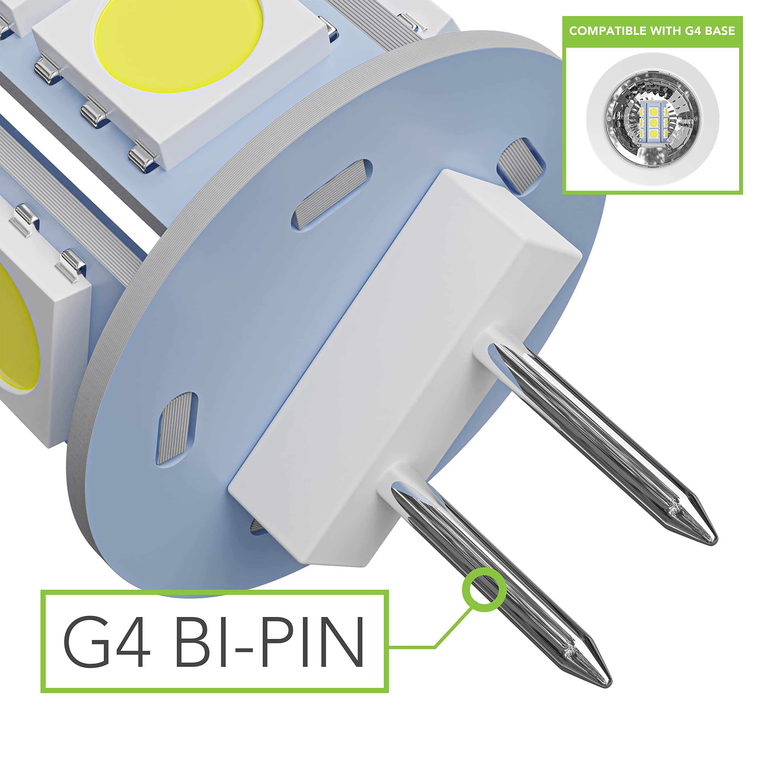 Leisure LED 2pcs G4 LED Bulbs JC Bi-Pin Base 18 LED Light Bulbs 2W 12V DC 20W-30W T3 Halogen Bulb Replacement RV Camper Trailer Motorhome 5th Wheel and Marine Boat (Cool White 6500K, 2 Pack)… - Image 6