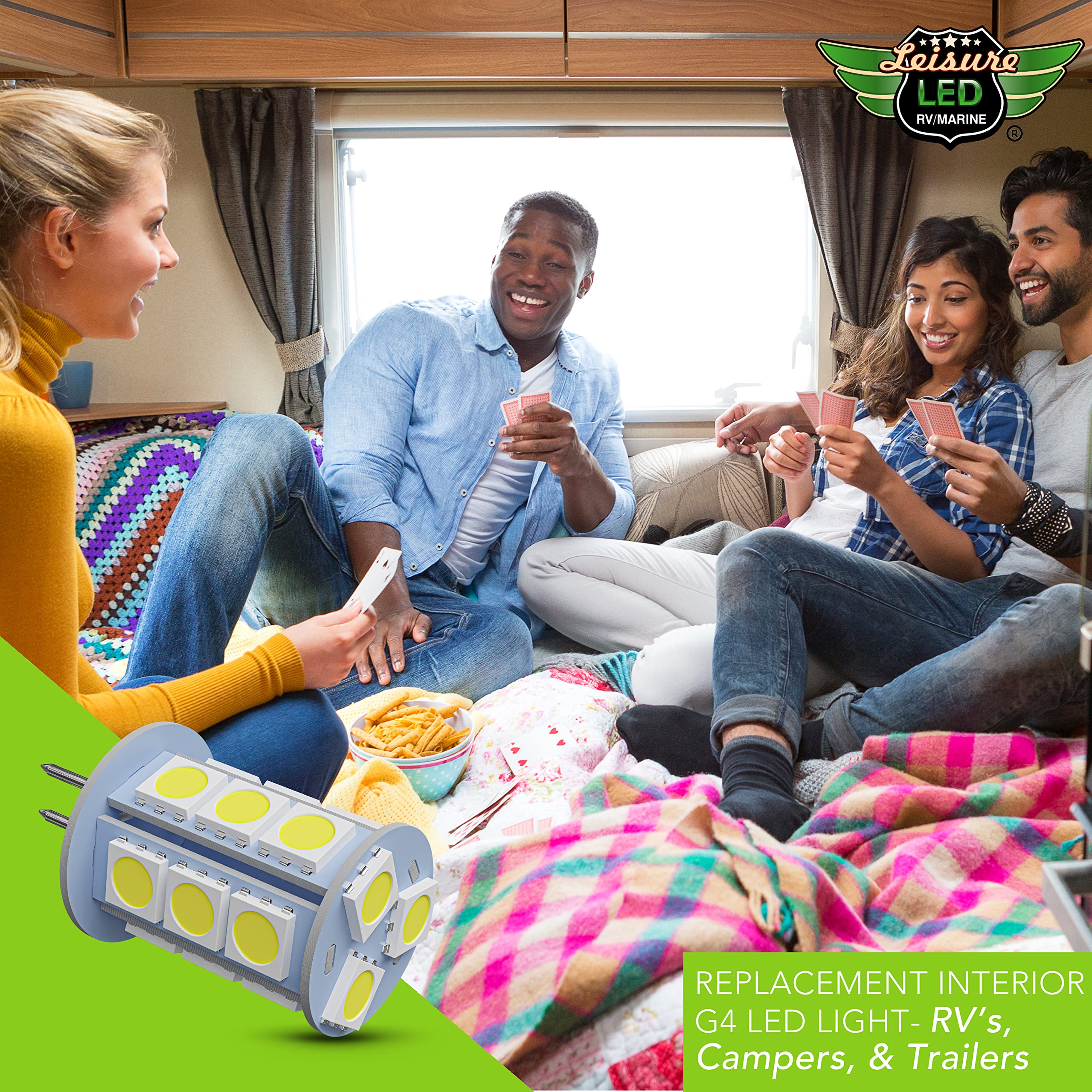 Leisure LED 2pcs G4 LED Bulbs JC Bi-Pin Base 18 LED Light Bulbs 2W 12V DC 20W-30W T3 Halogen Bulb Replacement RV Camper Trailer Motorhome 5th Wheel and Marine Boat (Cool White 6500K, 2 Pack)… - Image 9