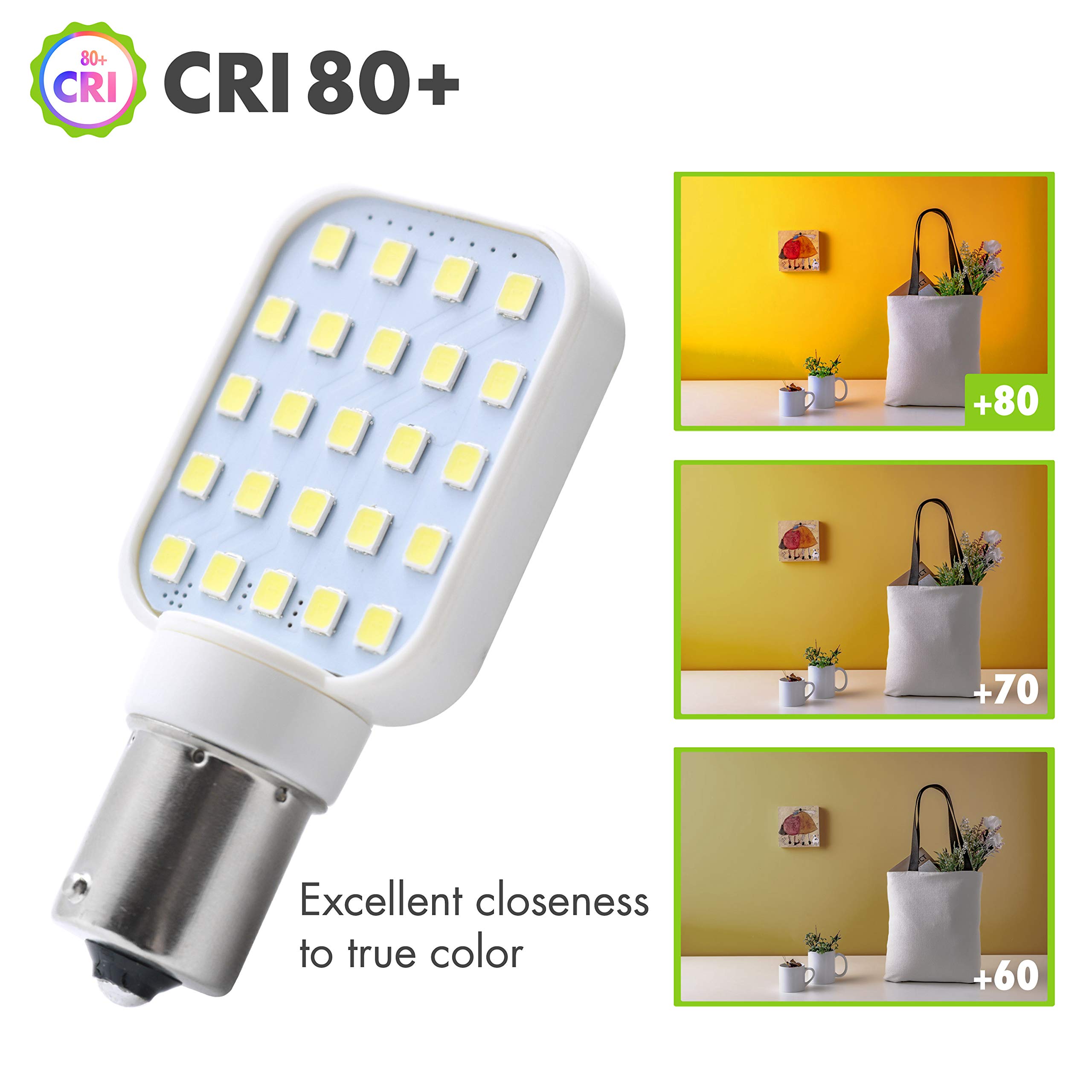 Leisure LED 4 Pack RV Interior LED Light Rotating Bulb Super Bright 312 Lumen 1141 1156 BA15S 24-SMD Camper Trailer Lamp Bulb 10-30V Cool White (4-Pack) - Image 4