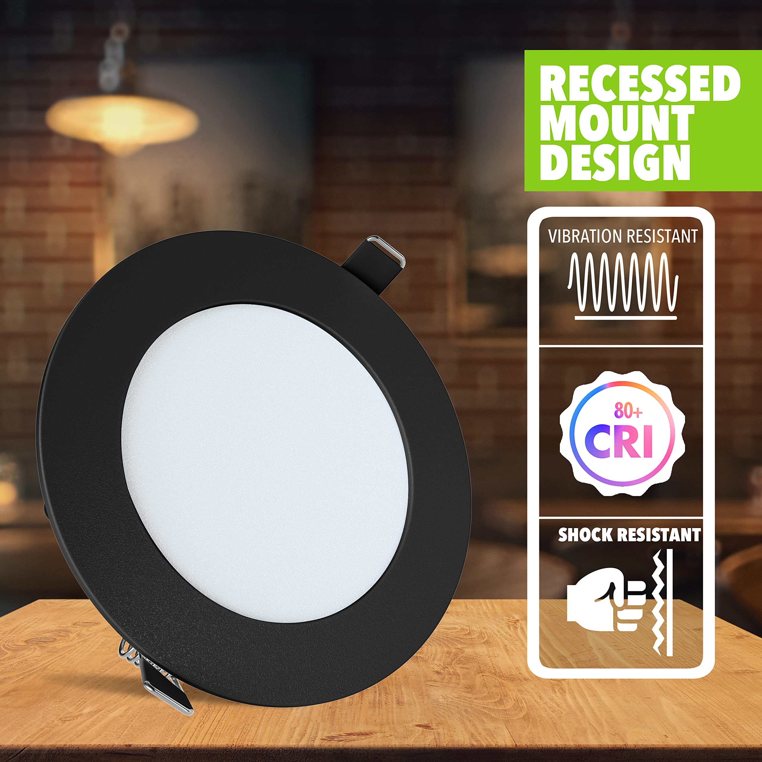 Leisure LED 5 Pack RV Boat Recessed Ceiling Light 480 Lumen Super Slim LED Panel Light DC 12V 4.75" 6W Full Aluminum Downlights, Black (LED Recessed 4.75 WW) - Image 4