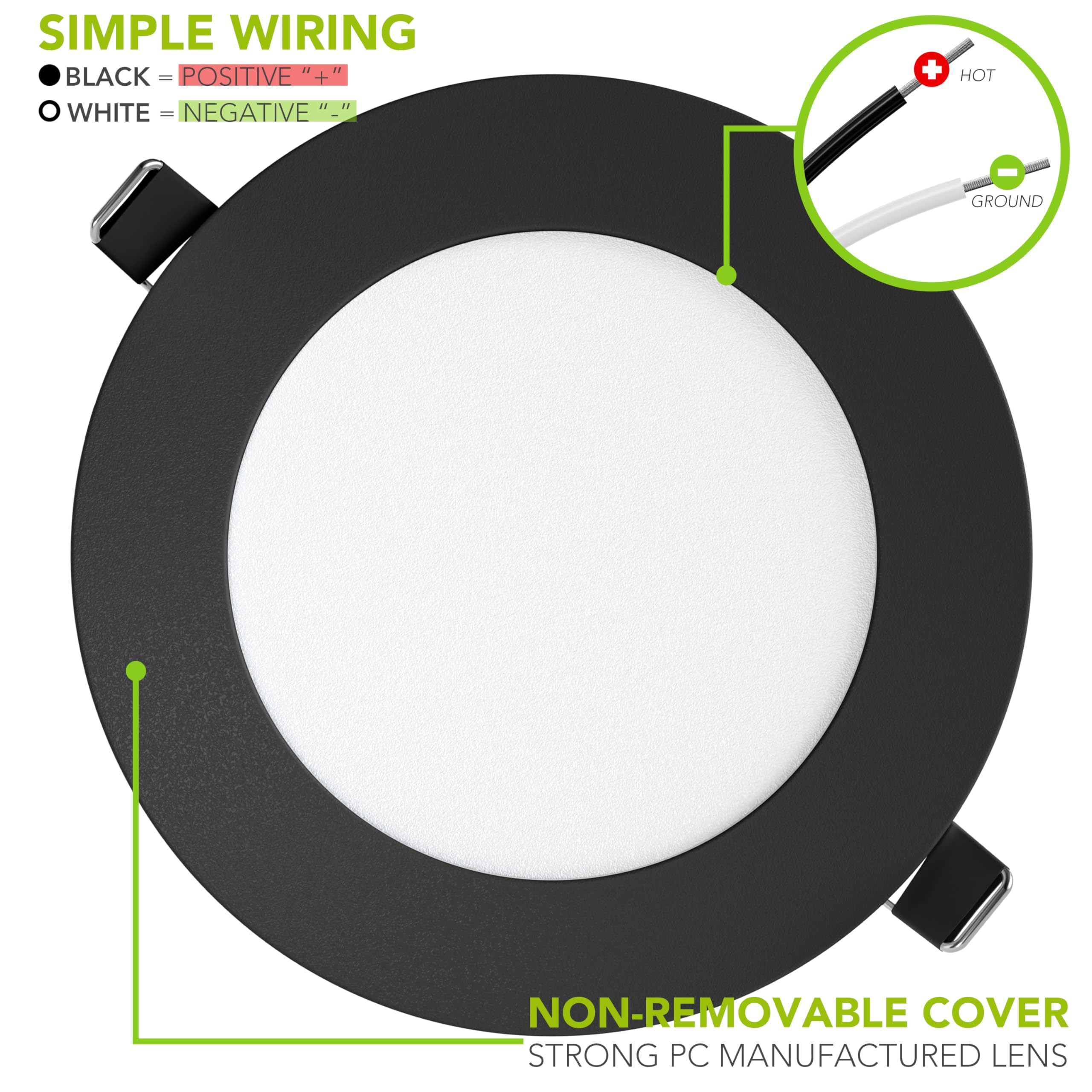 Leisure LED 5 Pack RV Boat Recessed Ceiling Light 480 Lumen Super Slim LED Panel Light DC 12V 4.75" 6W Full Aluminum Downlights, Black (LED Recessed 4.75 WW) - Image 6
