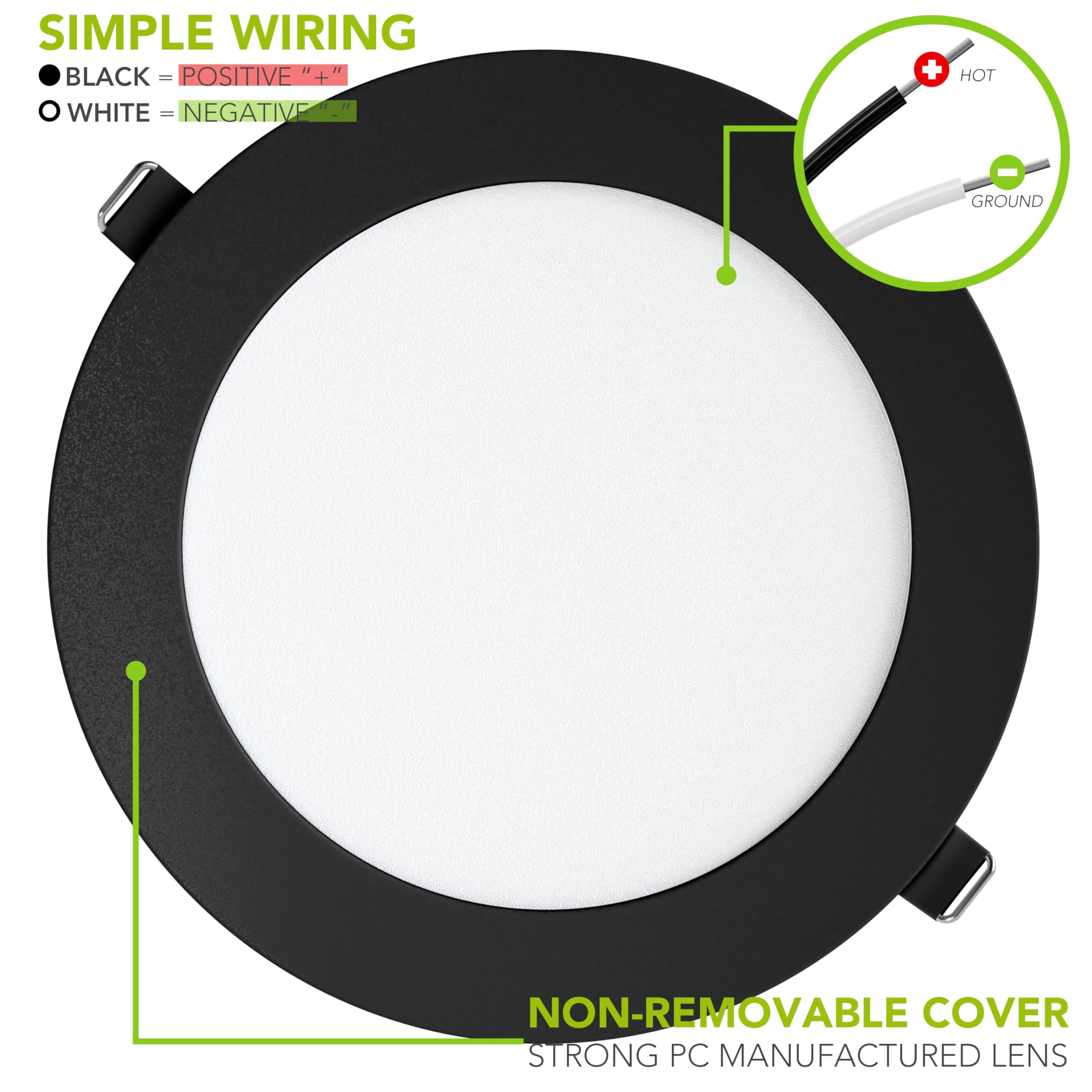 Leisure LED 5 Pack RV Boat Recessed Ceiling Light 720 Lumen Super Slim LED Panel Light DC 12V 5.75" 9W Full Aluminum Downlights Black (Cool White) - Image 6