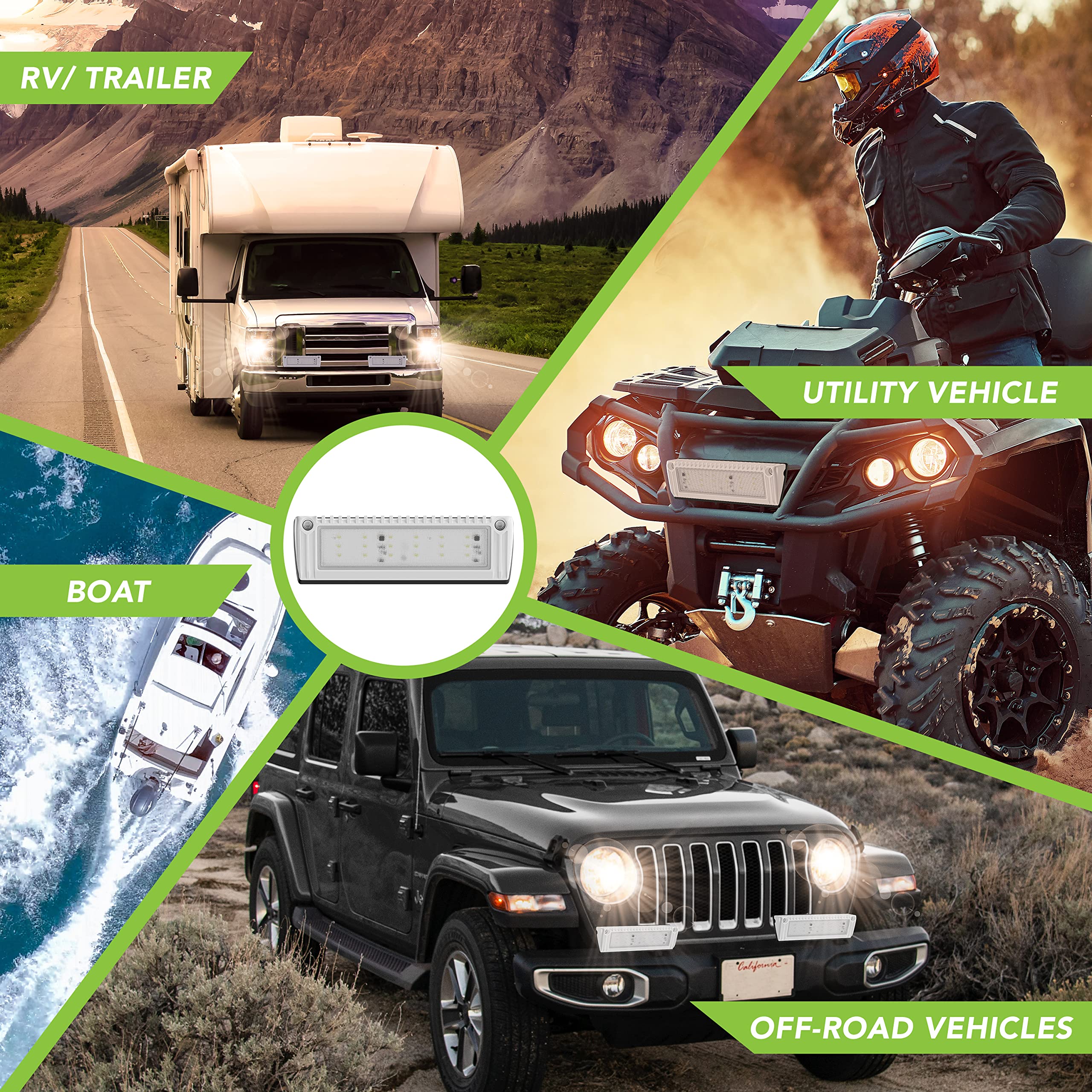 Leisure LED RV Exterior Porch Utility Light - 12v 1450 Lumen 9" Lighting Fixture. Replacement Lighting for RVs, Trailers, Campers, 5th Wheels (White) - Image 5