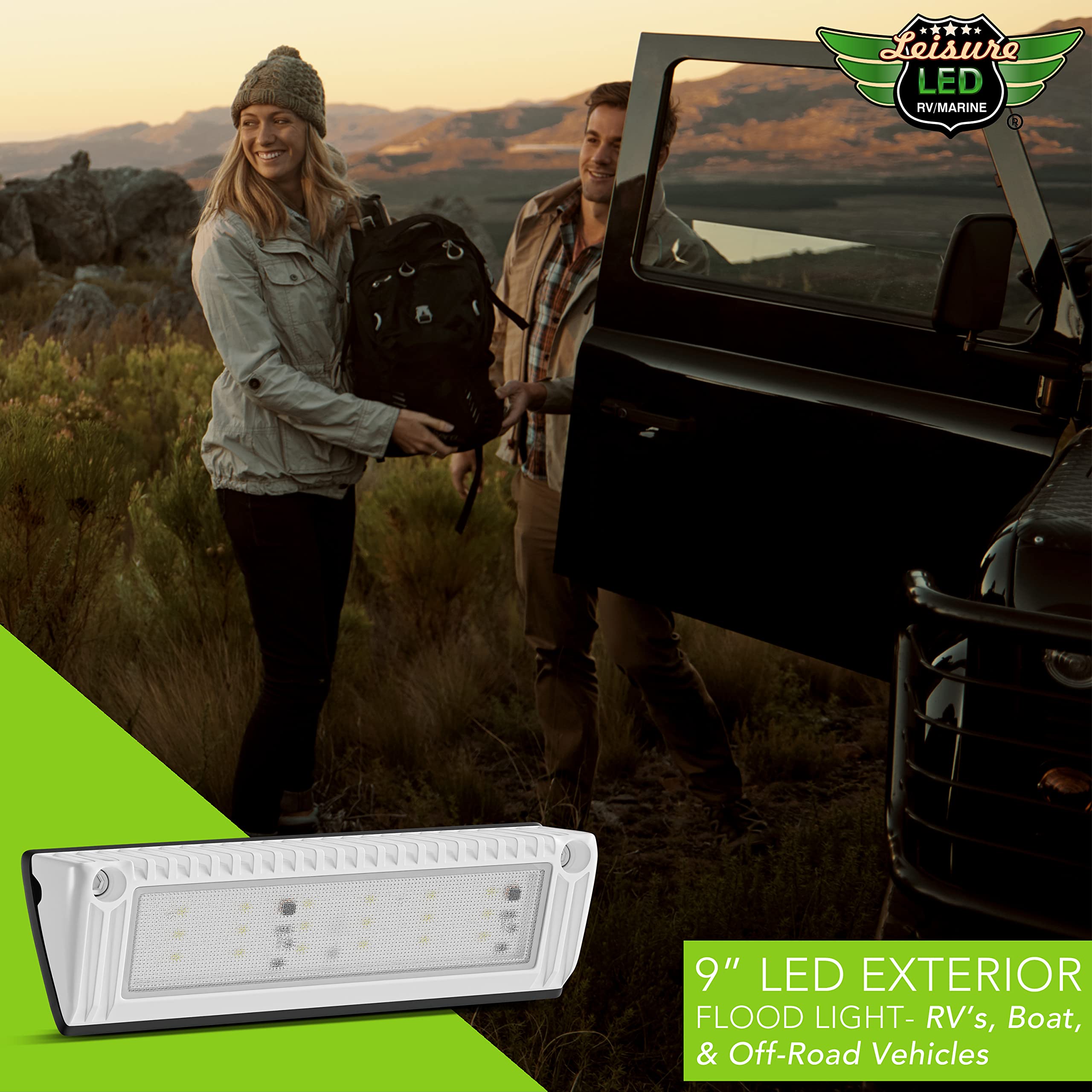 Leisure LED RV Exterior Porch Utility Light - 12v 1450 Lumen 9" Lighting Fixture. Replacement Lighting for RVs, Trailers, Campers, 5th Wheels (White) - Image 9