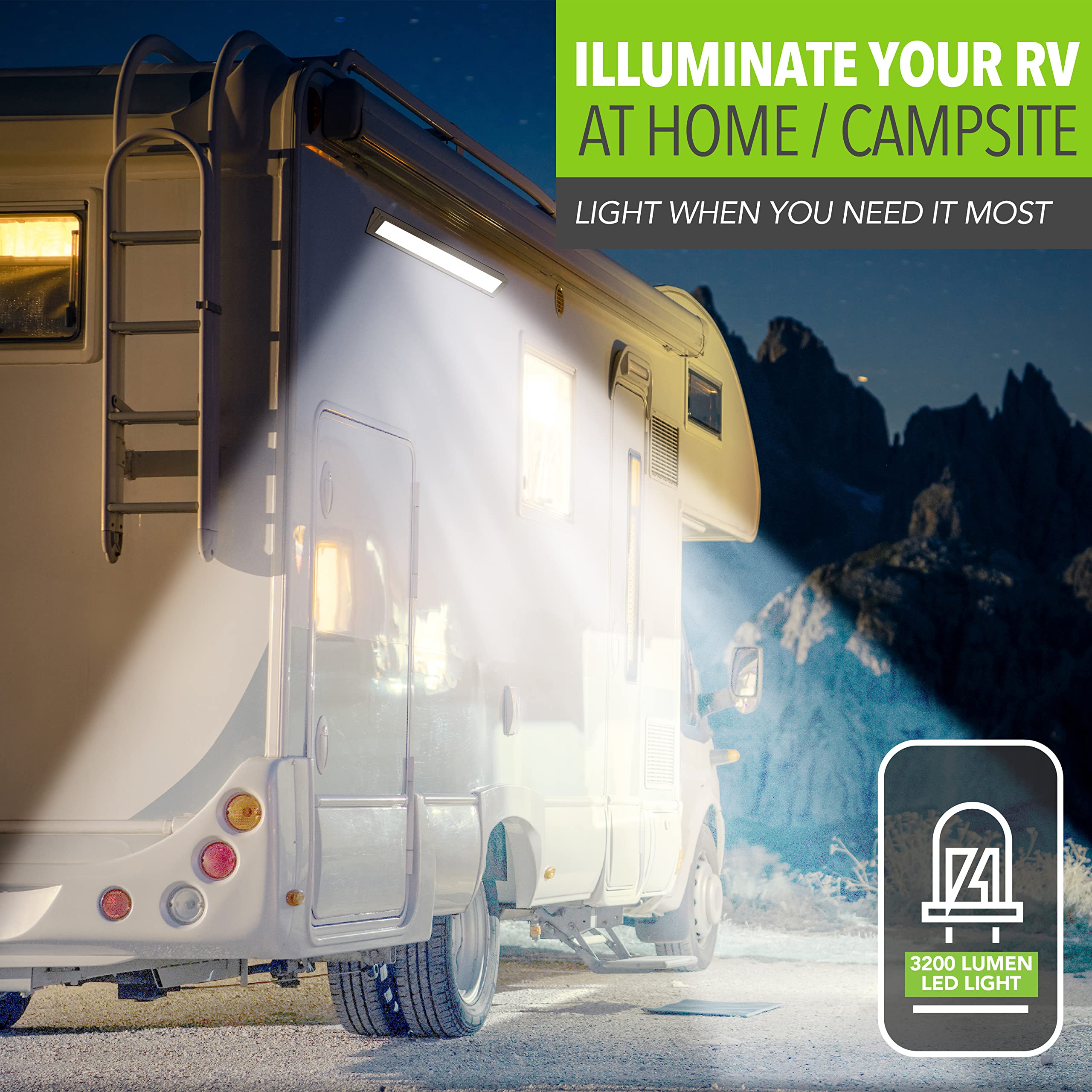 Leisure LED RV Exterior Porch Utility Light - 12v 3200 Lumen 17.7" Lighting Fixture. Replacement Lighting for RVs, Trailers, Campers, 5th Wheels (White) - Image 3