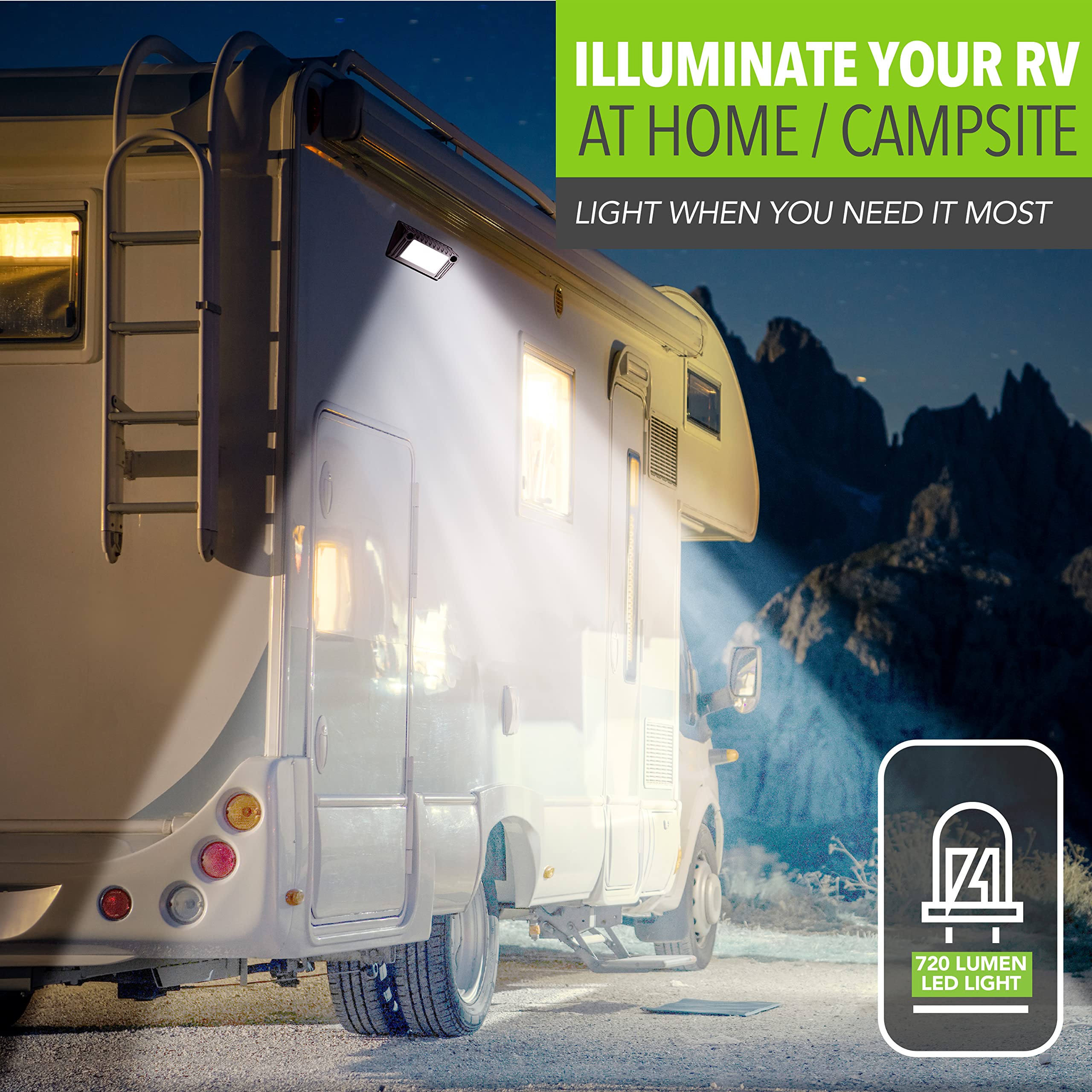 Leisure LED RV Exterior Porch Utility Light - 12v 720 Lumen 5" Lighting Fixture. Replacement Lighting for RVs, Trailers, Campers, 5th Wheels (Black) - Image 3