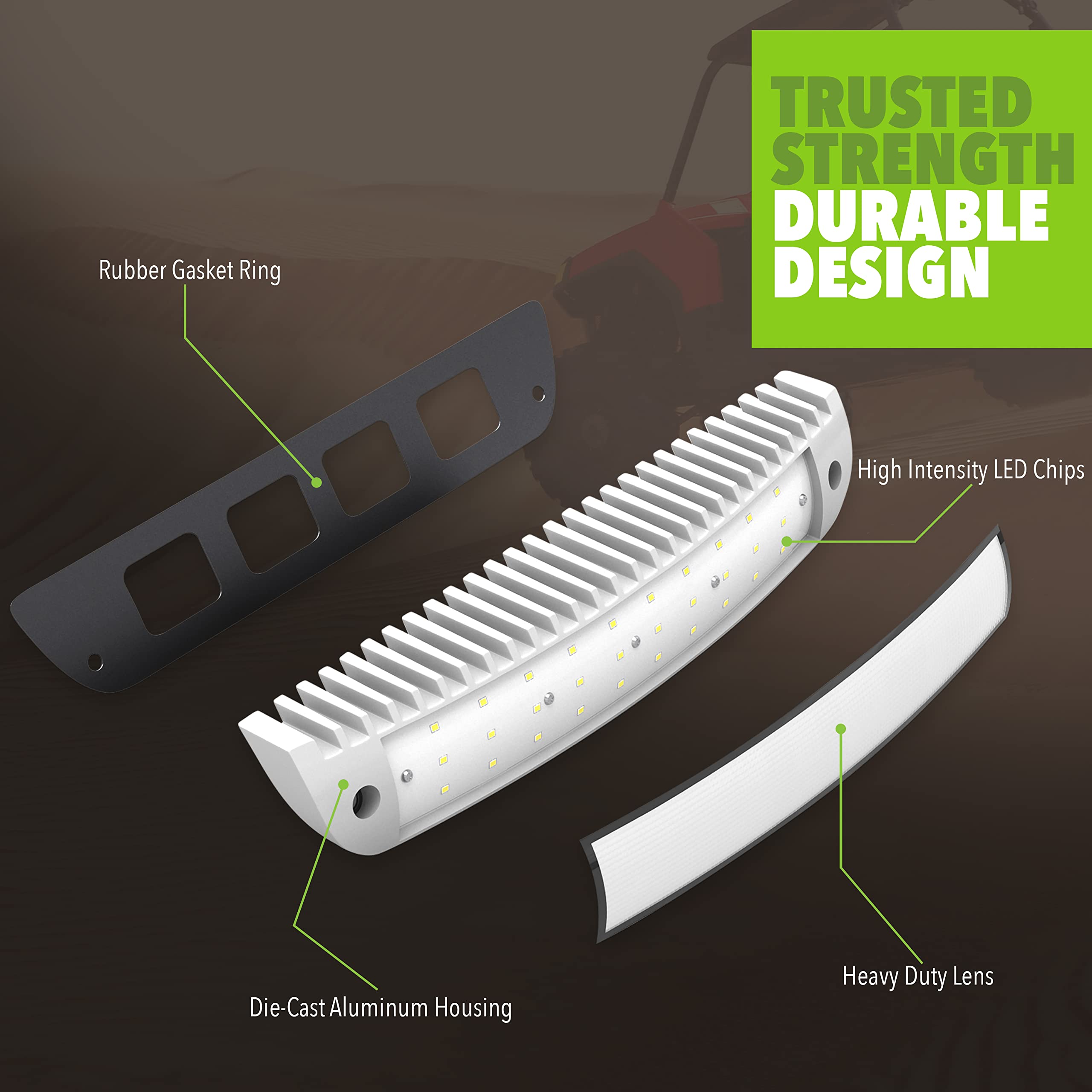 Leisure LED RV Exterior Porch Utility Light - White 12v 2500 Lumen Curved Lighting Fixture. Replacement Lighting for RVs, Trailers, Campers, 5th Wheels… (White) - Image 4