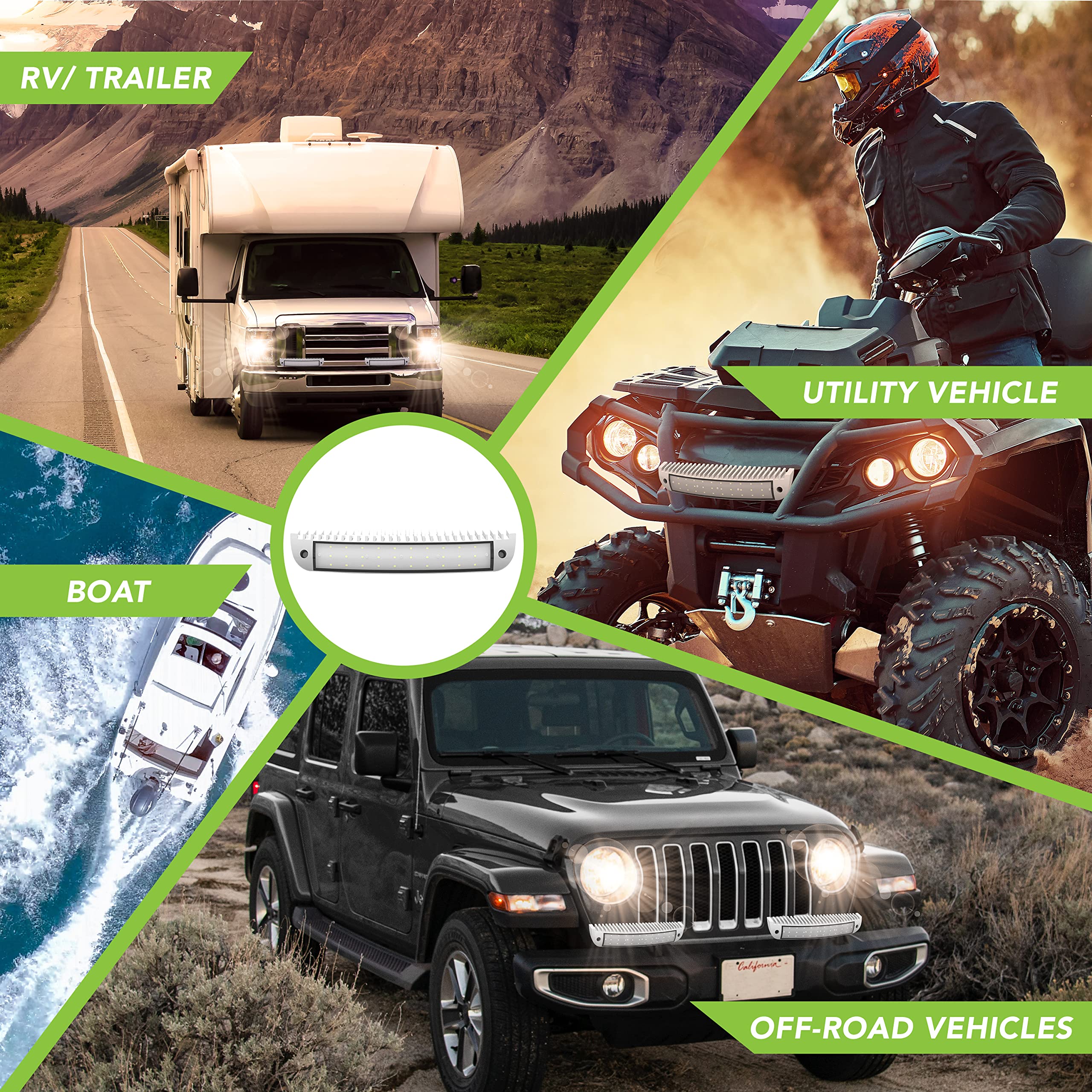 Leisure LED RV Exterior Porch Utility Light - White 12v 2500 Lumen Curved Lighting Fixture. Replacement Lighting for RVs, Trailers, Campers, 5th Wheels… (White) - Image 5