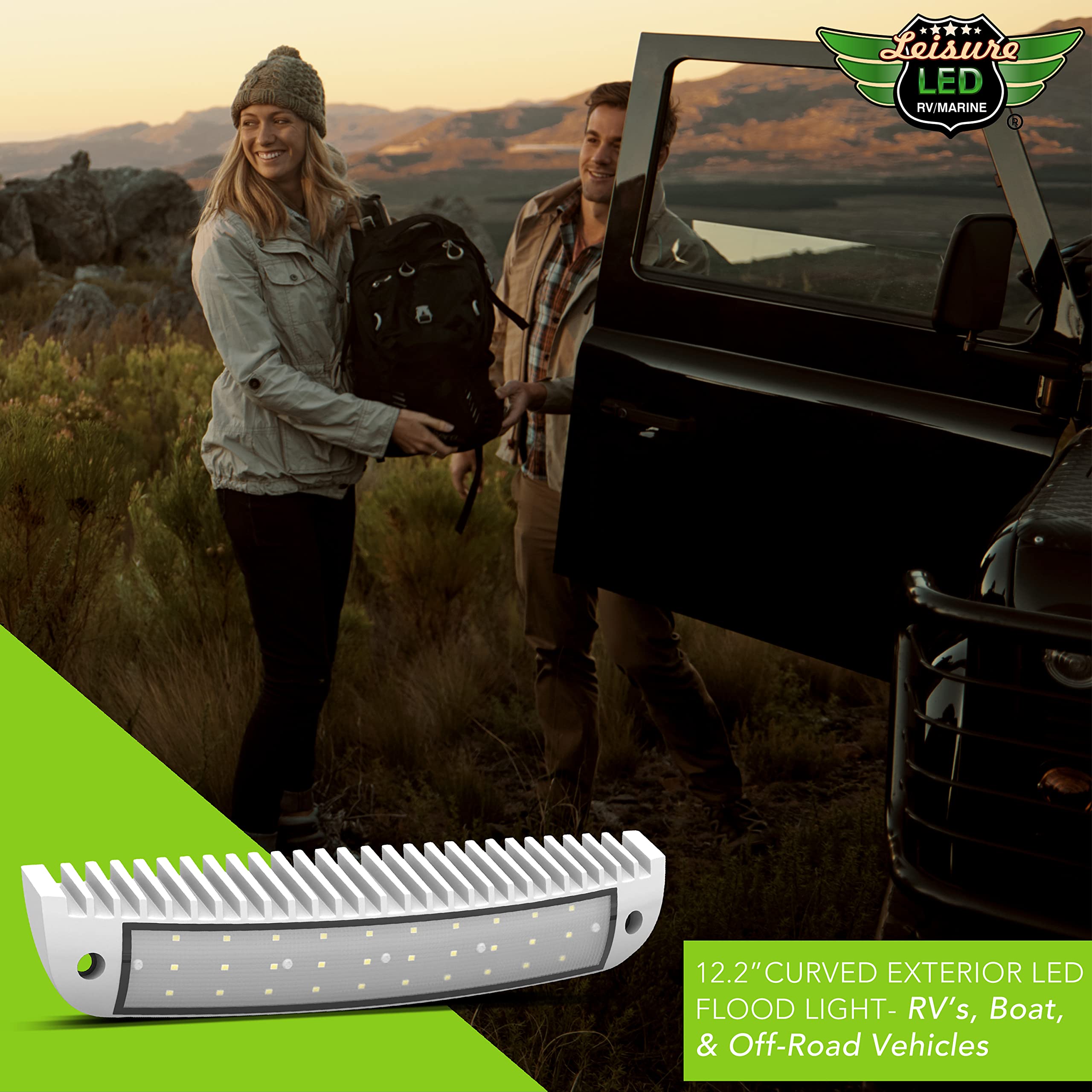 Leisure LED RV Exterior Porch Utility Light - White 12v 2500 Lumen Curved Lighting Fixture. Replacement Lighting for RVs, Trailers, Campers, 5th Wheels… (White) - Image 9