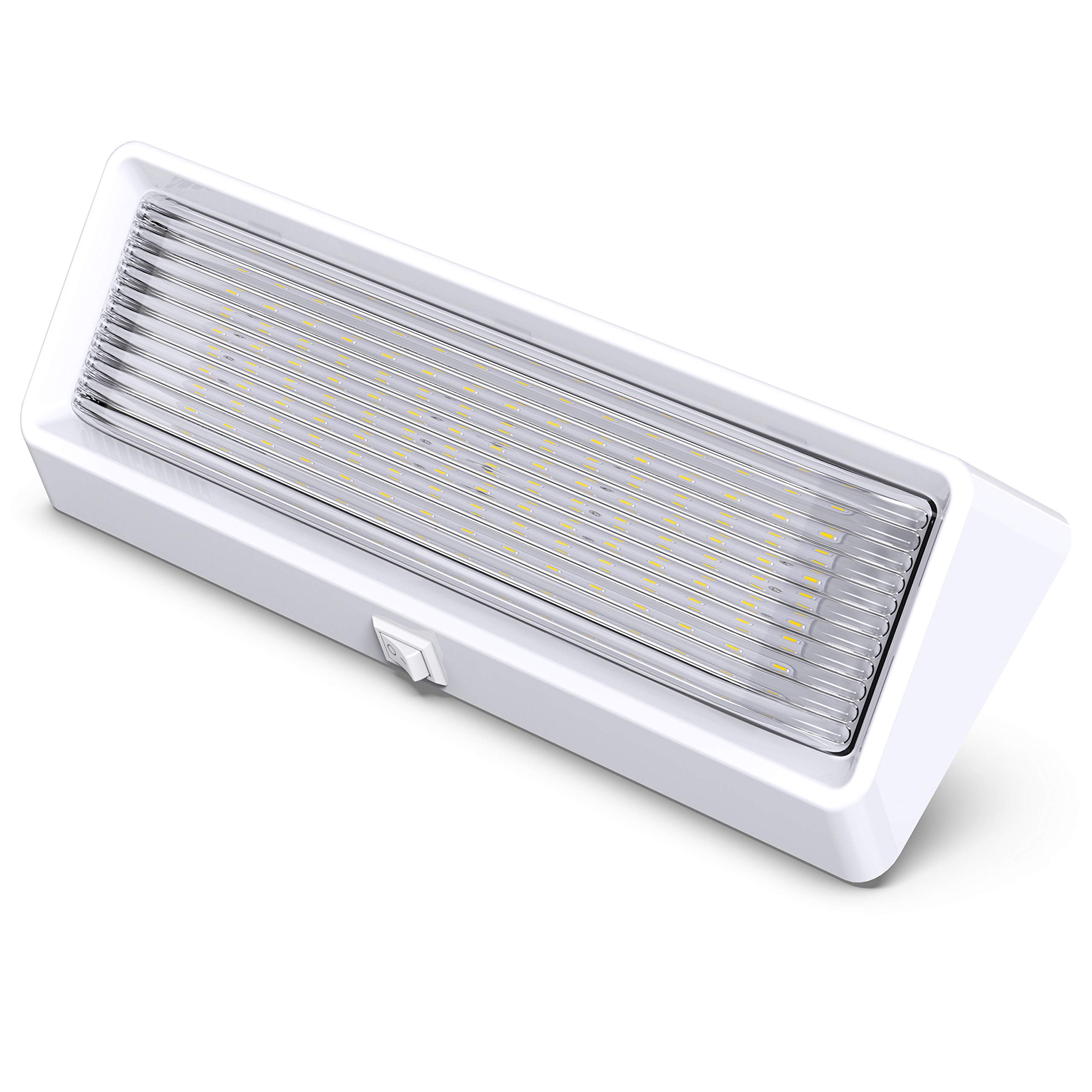 Leisure LED RV Exterior Porch Utility Light with Switch XL 12v 650 Lumen Lighting Fixture. Replacement Lighting for RVs, Trailers, Campers, 5th Wheels White Base Clear Lens (White, 1-Pack) - Image 3