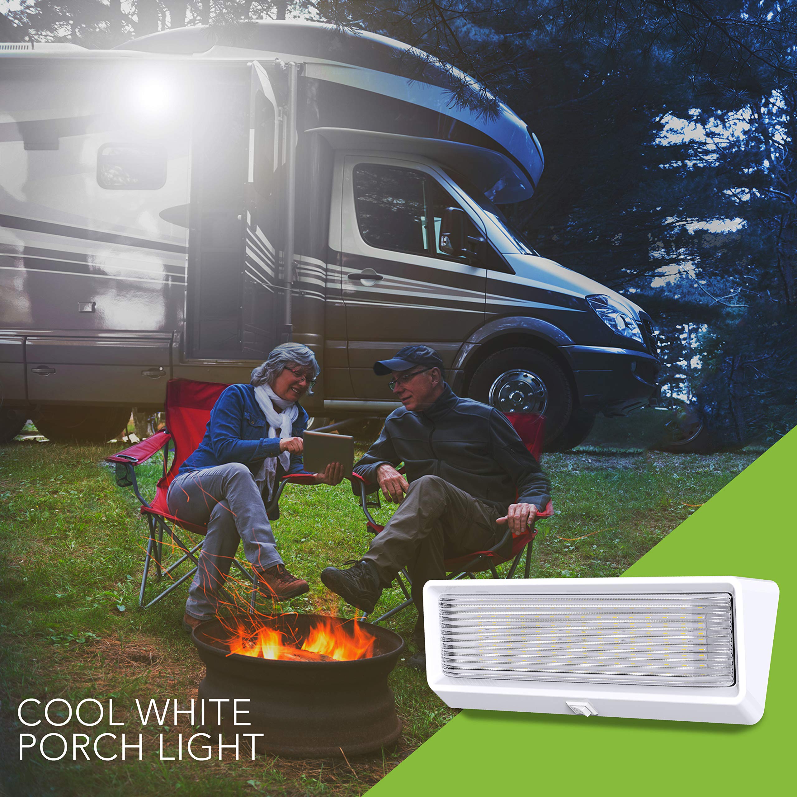 Leisure LED RV Exterior Porch Utility Light with Switch XL 12v 650 Lumen Lighting Fixture. Replacement Lighting for RVs, Trailers, Campers, 5th Wheels White Base Clear Lens (White, 1-Pack) - Image 6