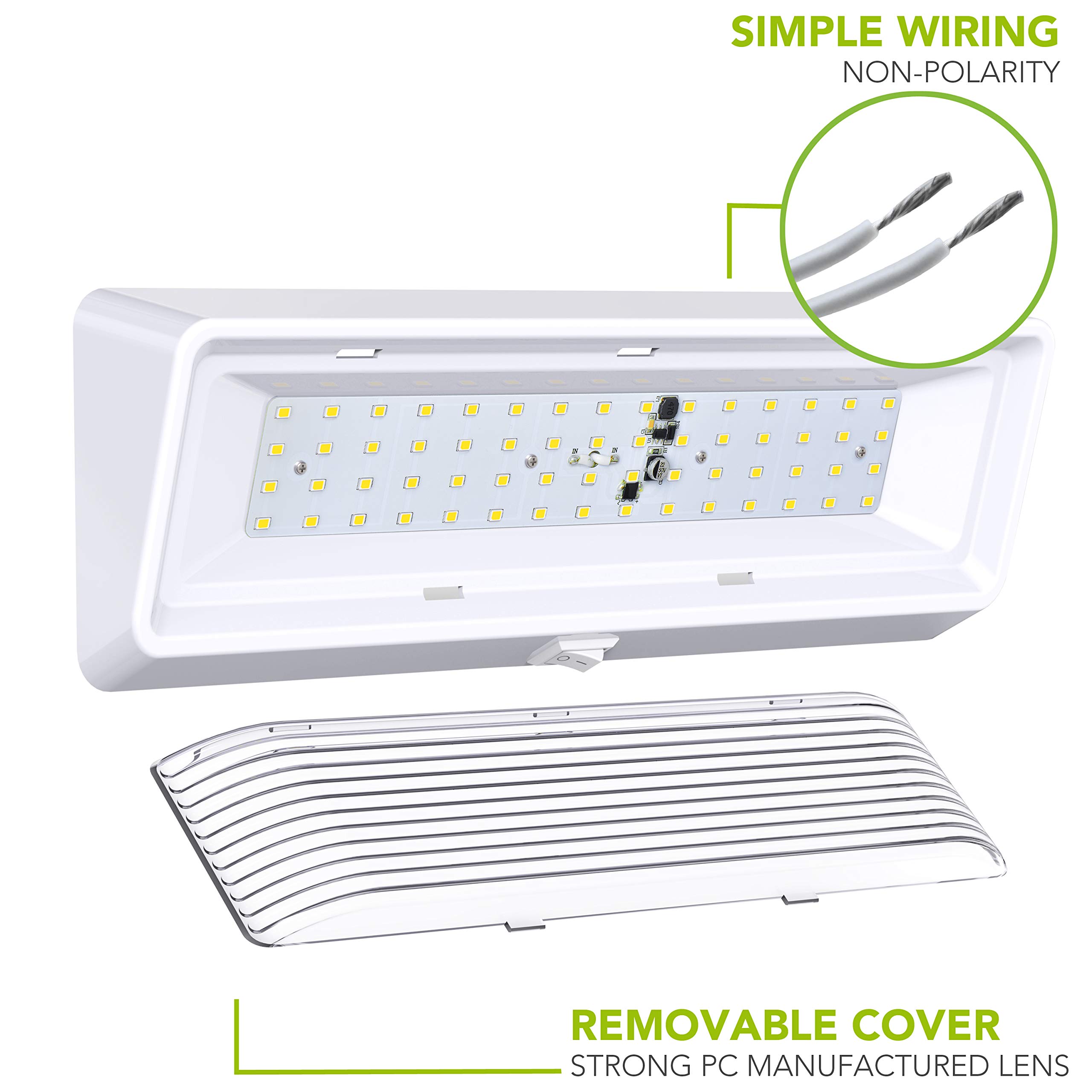 Leisure LED RV Exterior Porch Utility Light with Switch XL 12v 650 Lumen Lighting Fixture. Replacement Lighting for RVs, Trailers, Campers, 5th Wheels White Base Clear Lens (White, 1-Pack) - Image 8