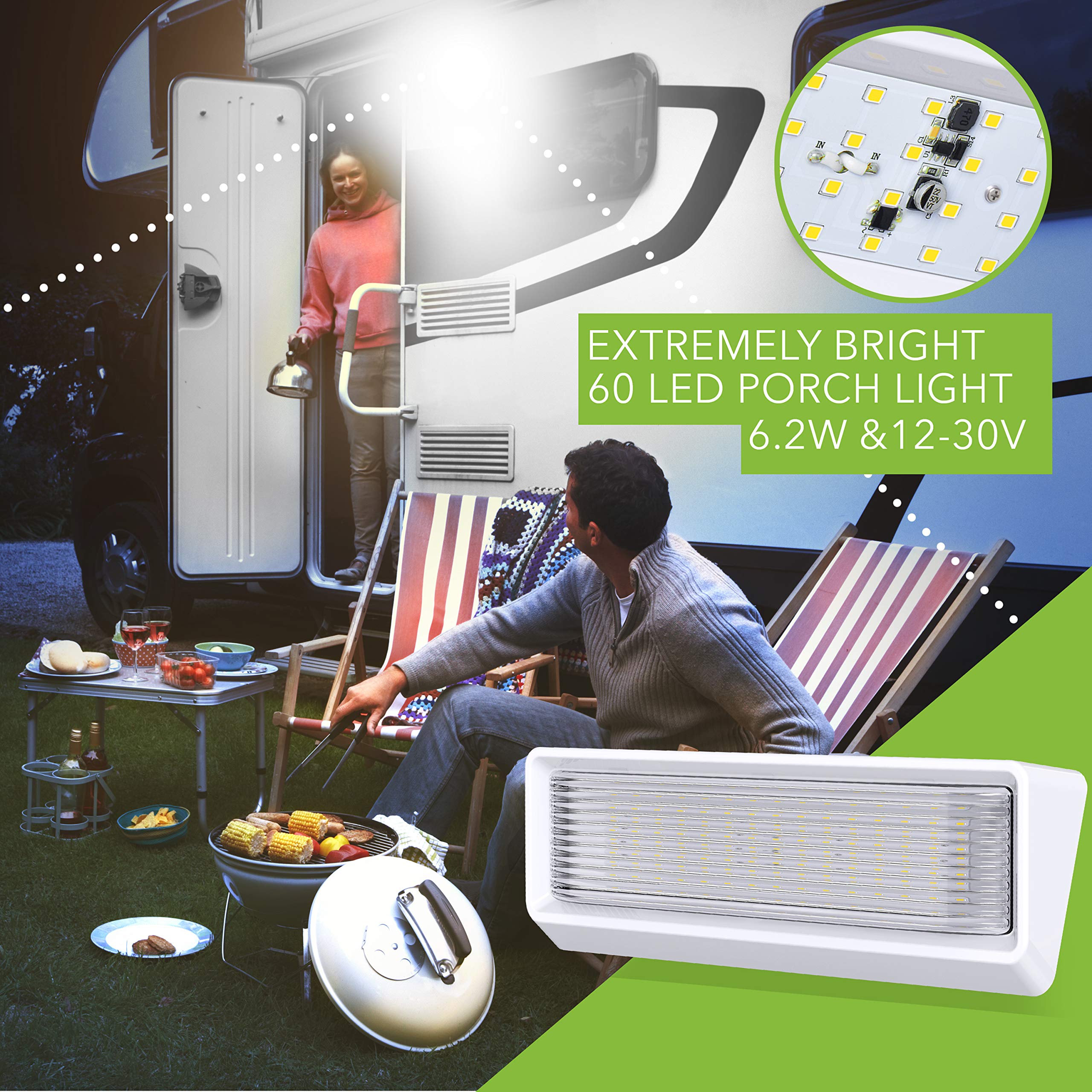 Leisure LED RV Exterior Porch Utility Light XL 12v 650 Lumen Lighting Fixture. Replacement Lighting for RVs, Trailers, Campers, 5th Wheels White Base Clear Lens (White, 1-Pack) - Image 6