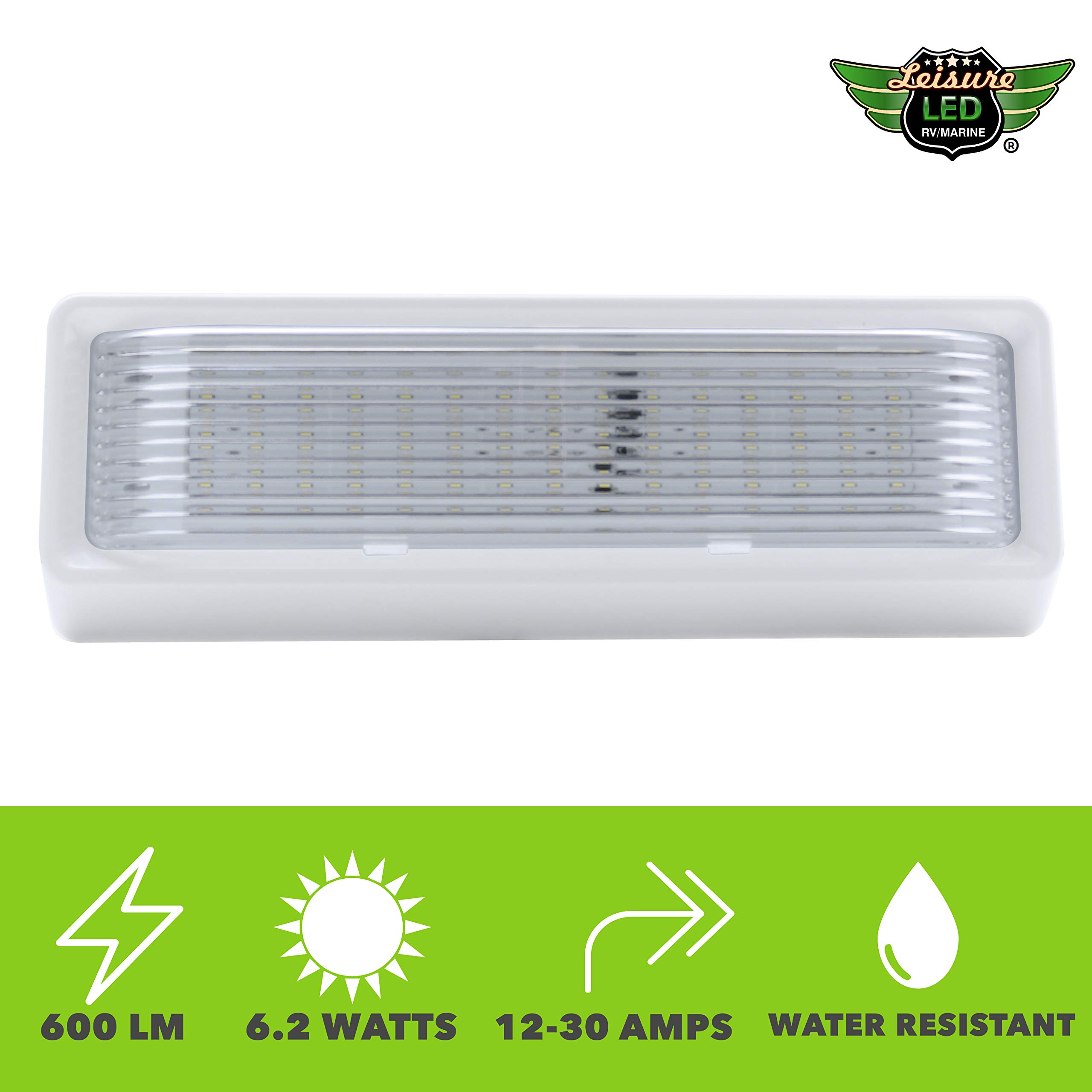 Leisure LED RV Exterior Porch Utility Light XL 12v 650 Lumen Lighting Fixture. Replacement Lighting for RVs, Trailers, Campers, 5th Wheels White Base Clear Lens (White, 1-Pack) - Image 8