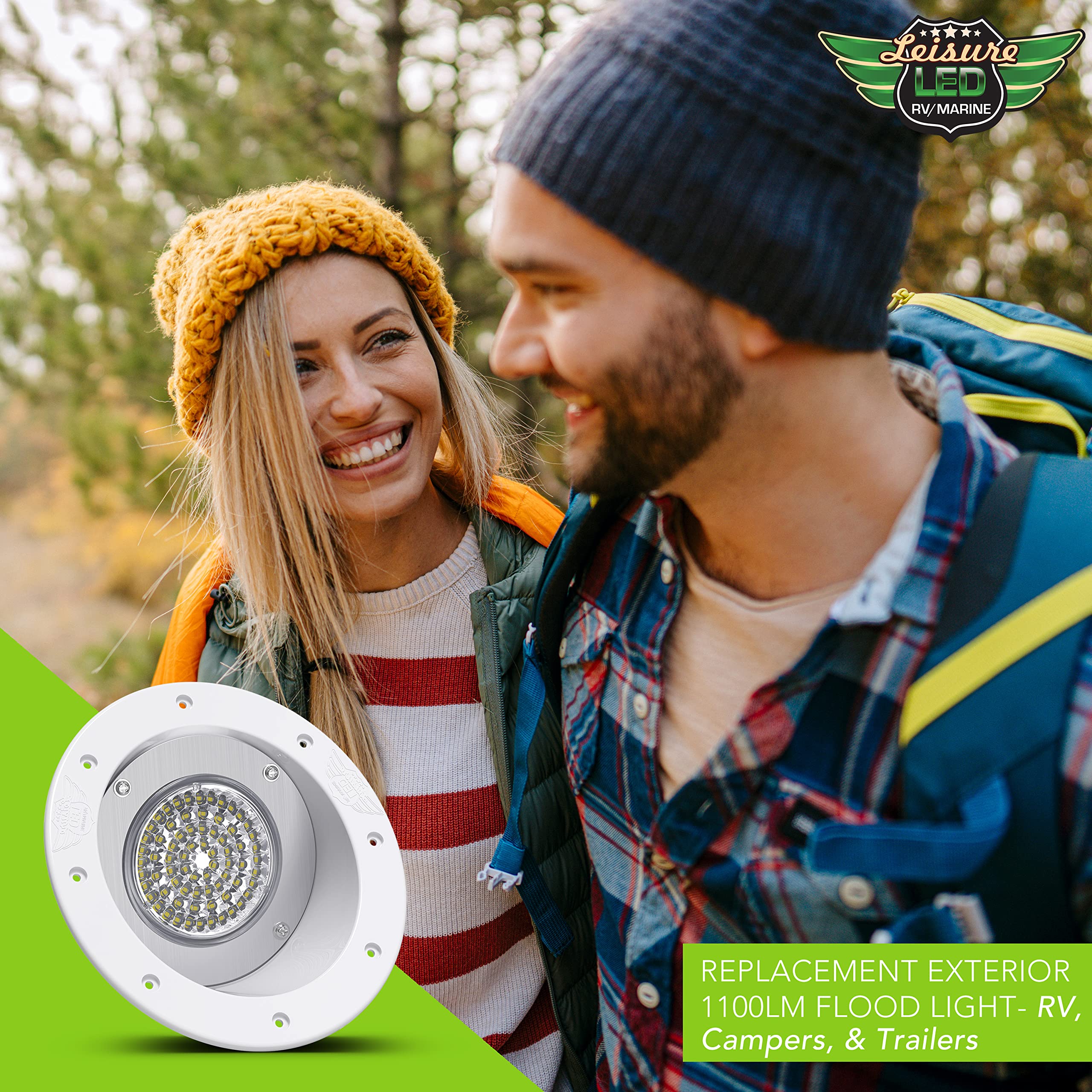 Leisure LED RV Exterior Round Flood Porch Utility Light - White 12v 1100 Lumen Lighting Fixture Replacement Lighting for Weekend Warrior RVs, Trailers, Campers, 5th Wheels (White) - Image 8