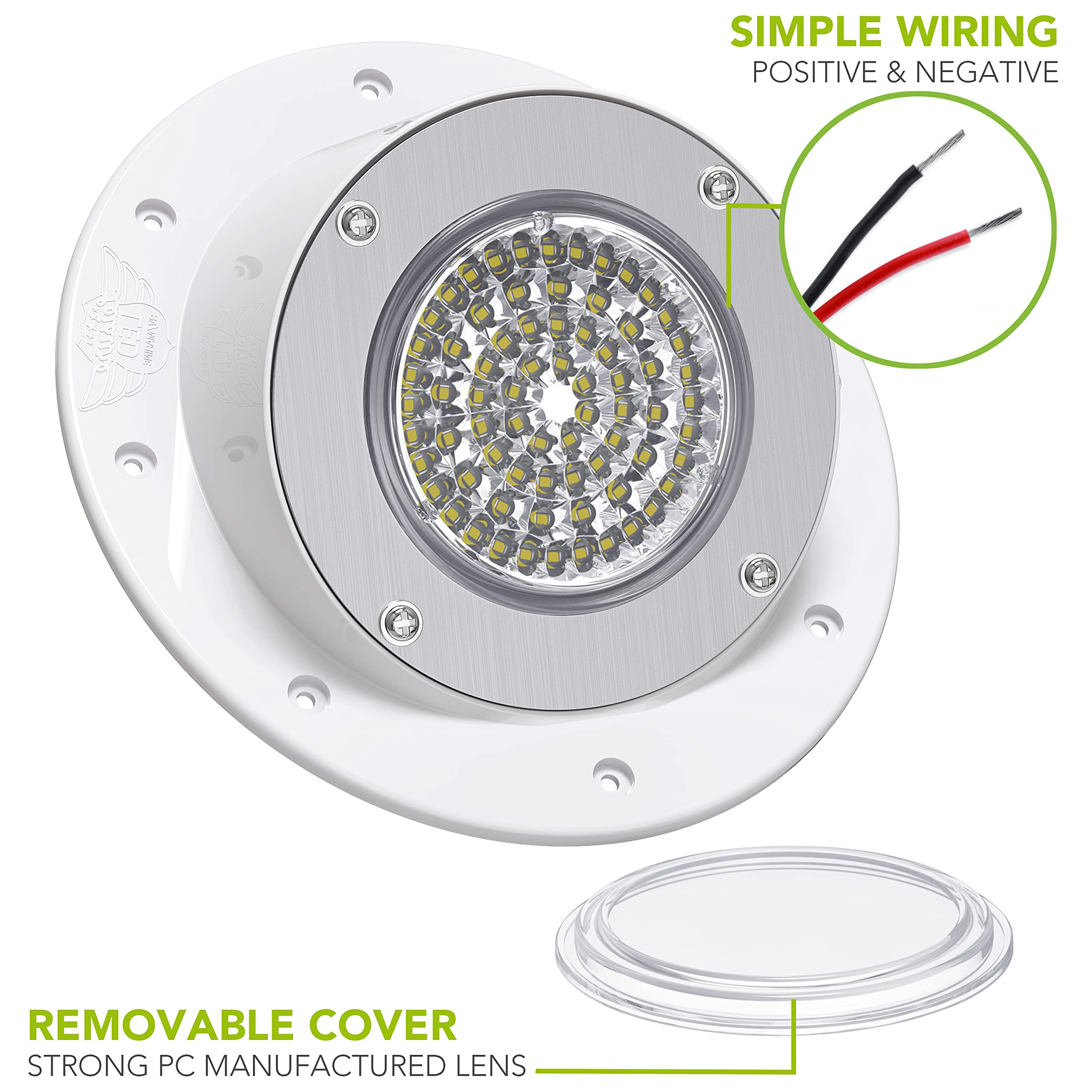 Leisure LED RV Exterior Round Surface Mount Flood Porch Utility Light - White 12v 1100 Lumen Lighting Fixture Replacement Lighting for Weekend Warrior RVs, Trailers, Campers, 5th Wheels (White) - Image 4