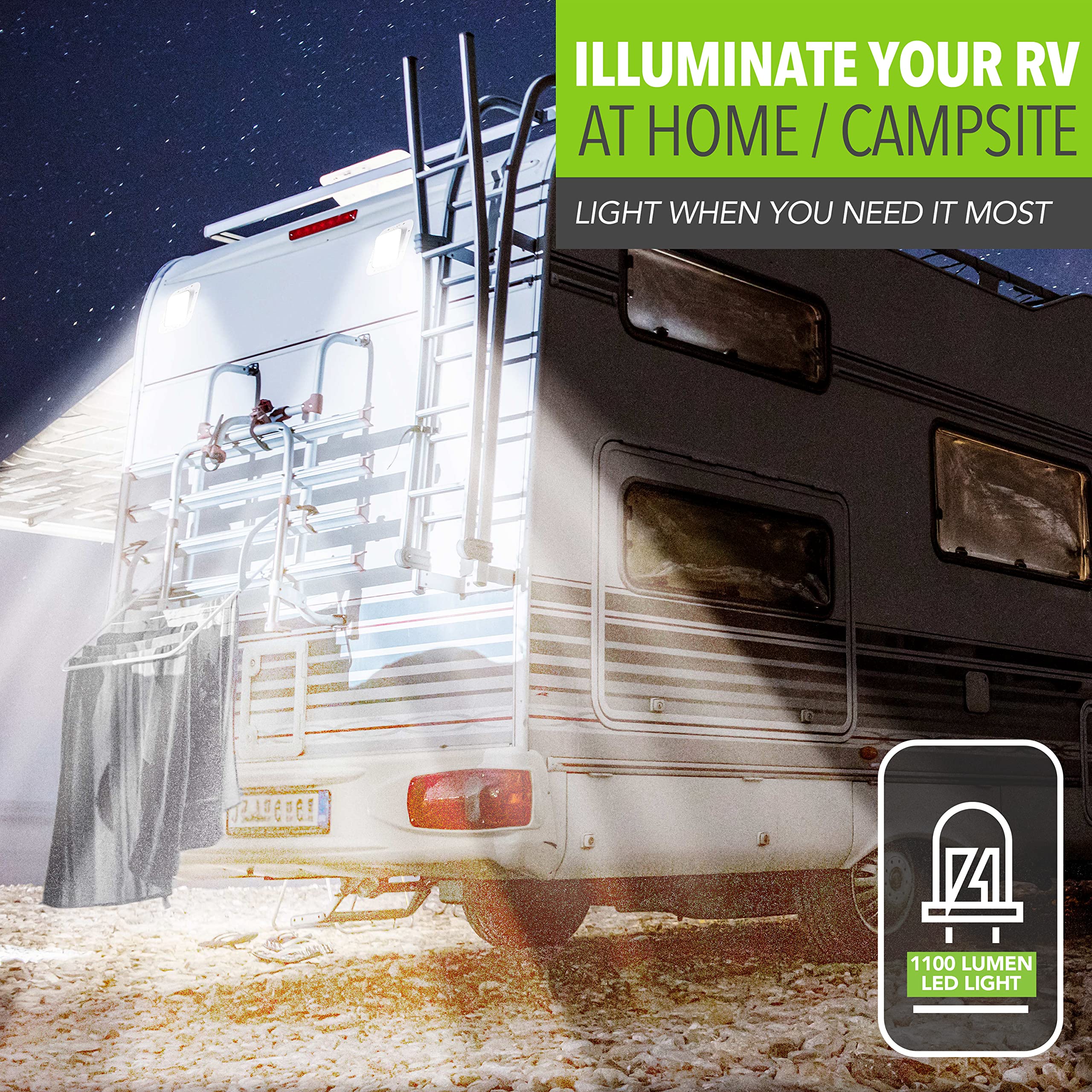 Leisure LED RV Exterior Surface Mount Flood Porch Utility Light - White 12v 1100 Lumen Lighting Fixture Replacement Lighting for Weekend Warrior RVs, Trailers, Campers, 5th Wheels - Image 3