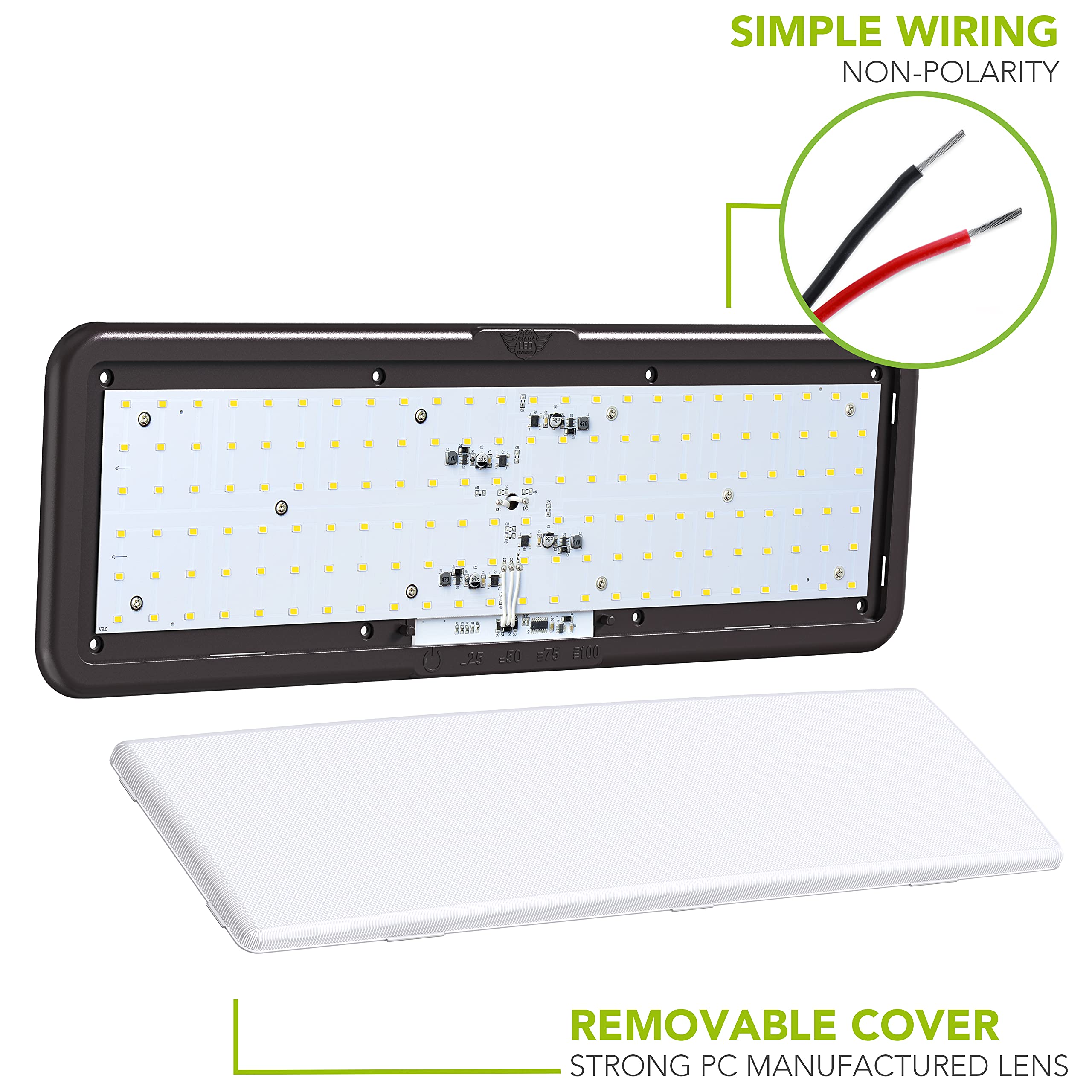 Leisure LED RV LED Ceiling Light Fixture 1450 Lumen with Touch Dimmer Switch Interior Burnt Bronze Lighting for Car/RV/Trailer/Camper/Boat DC 12V Natural White 4000-4500K (1-Pack) - Image 7