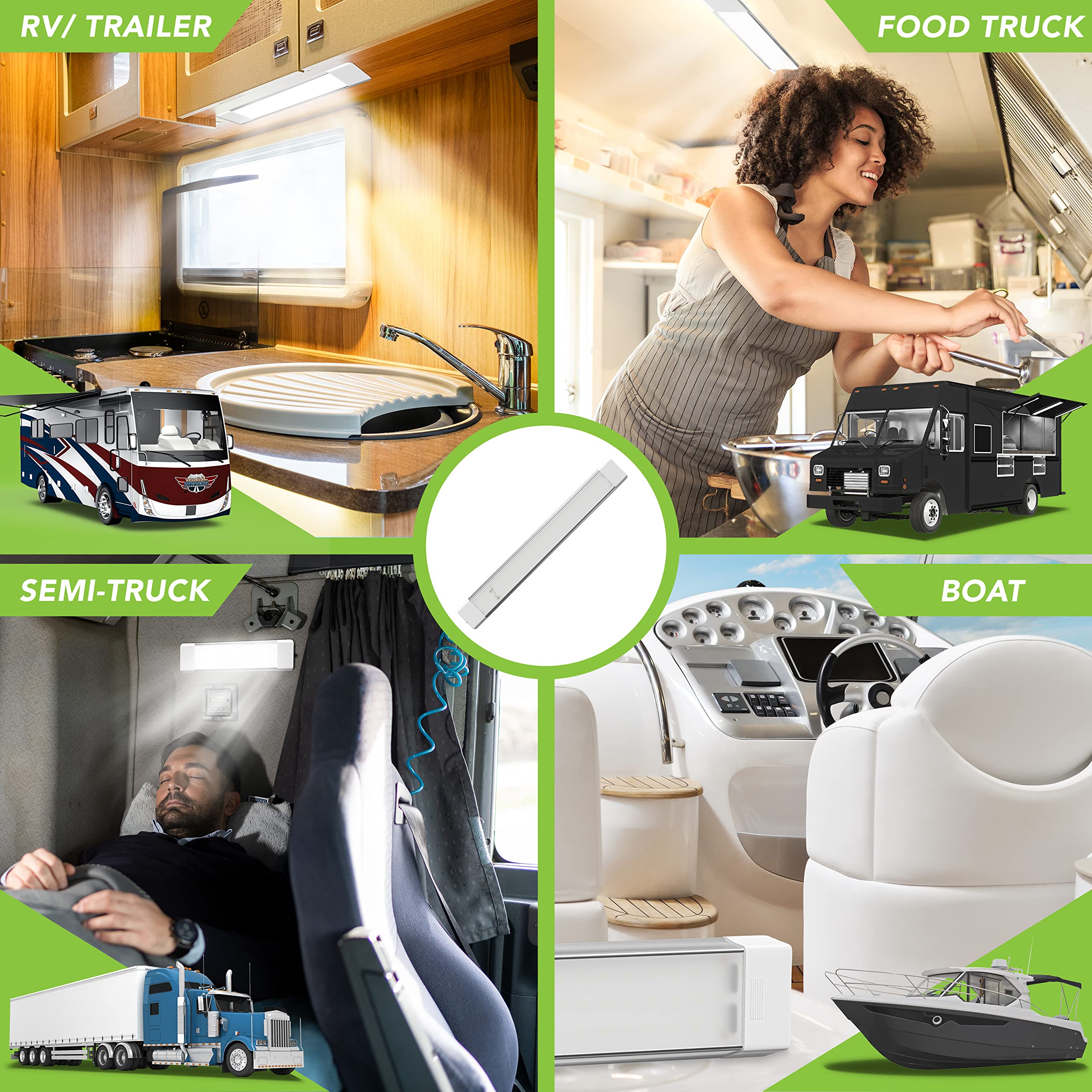 Leisure LED RV LED Ceiling Light Fixture with ON/Off Switch 18.5" 5000K Natural White12V/24V DC 1440 Lumen, LED Interior Light Fixture/Van Cargo Area Light for RV & Utility (18.5" 1440LM NW) - Image 6